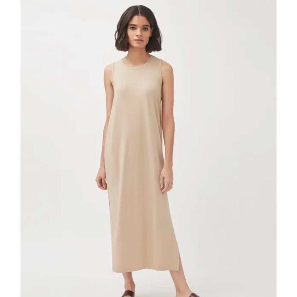 Cuyana Drape-back Dress in Dune